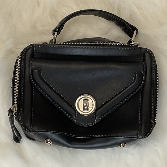 NWOT David Jones Paris Black Crossbody Purse/Clutch With Hand Strap/Pockets - Picture 11 of 12